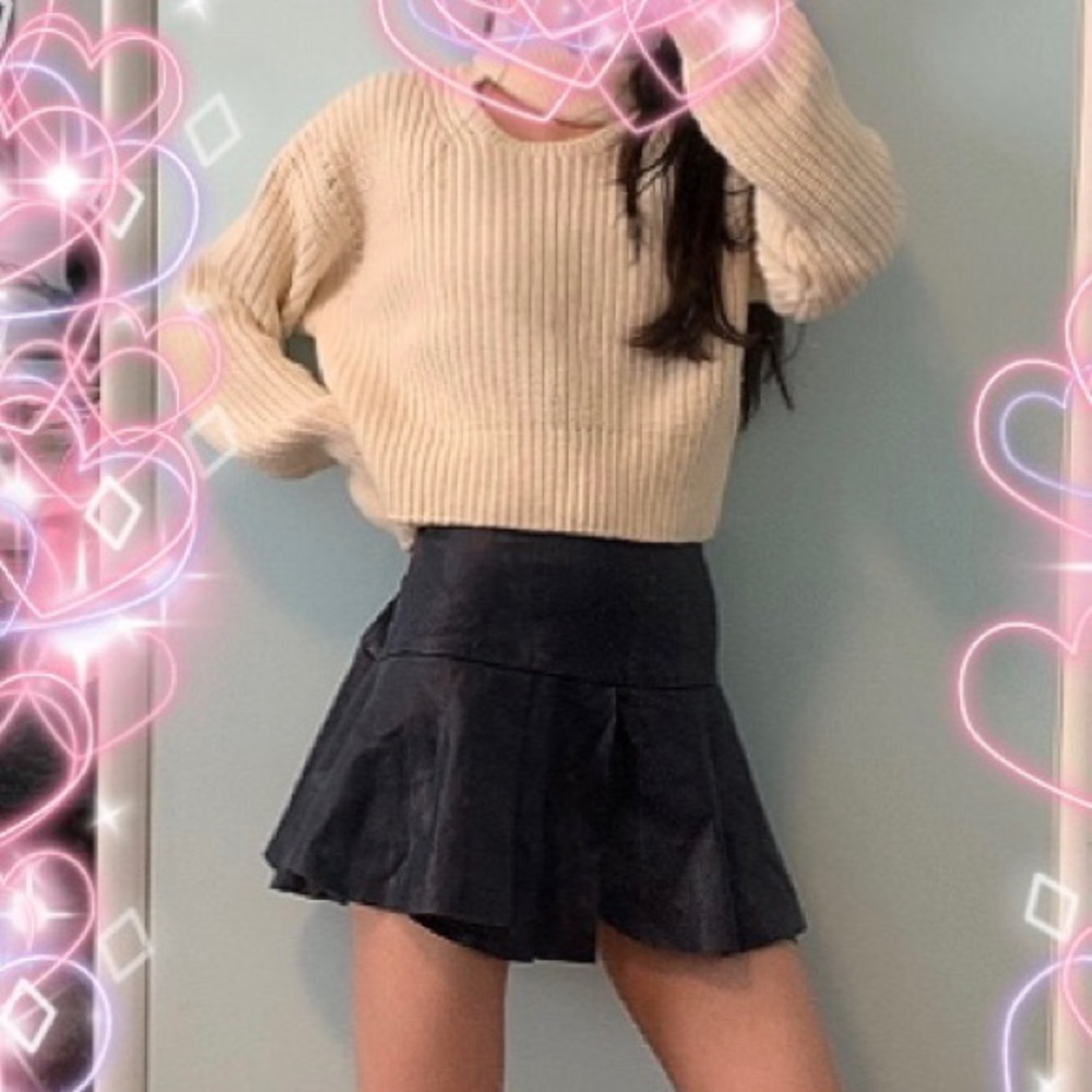 Faux leather skirt